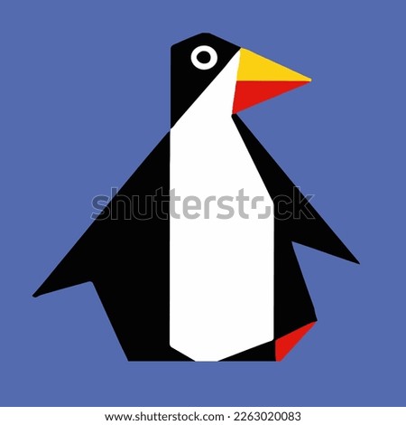 Polygonal penguin for textile pattern or wrapping paper