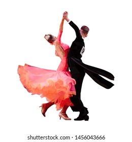 polygonal sport couple dancers of ballroom dance illustration