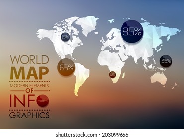 Polygonal World Map Information Graphics World Stock Vector (Royalty ...