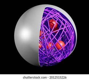 Polymer Nanoparticles With Nanodrugs As Drugs Delivery 3d Rendering