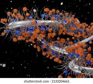 Polymer-drug Conjugates Are Drug Molecules Held In Polymer Molecules 3d Rendering