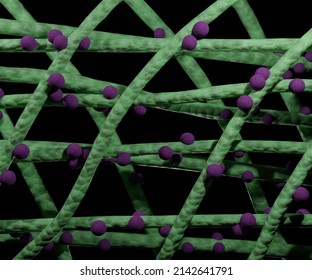 Polymeric Electrospun Nanofibers Containing Conjugated Nanodrug For Controlled Drug Release 3d Rendering