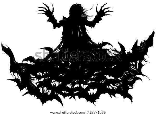 Polymorph Vampire Silhouette Vampire Turning Into Stock Illustration ...