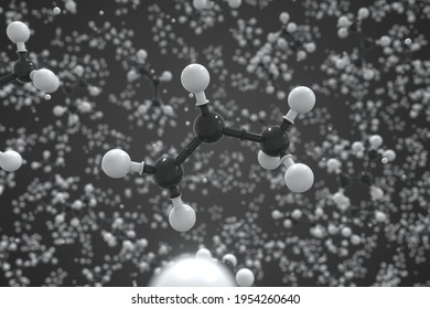 Polypropylene Molecule Made With Balls, Scientific Molecular Model. Chemical 3d Rendering