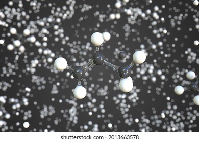 Polypropylene Molecule Made With Balls, Scientific Molecular Model. Chemical 3d Rendering