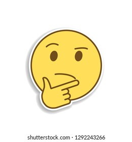 pondered colored emoji sticker icon. Element of emoji for mobile concept and web apps illustration.