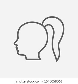 Ponytail hair icon line symbol. Isolated illustration of icon sign concept for your web site mobile app logo UI design.