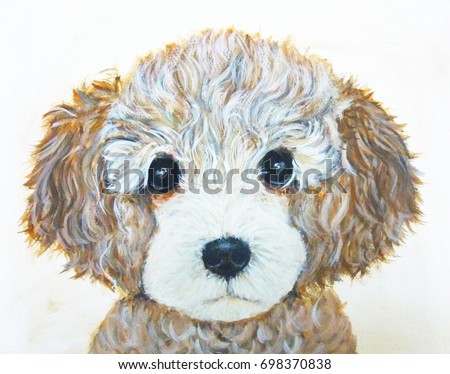 Poodle Dog Art Cute Puppy Wallpaper Stock Illustration 698370838