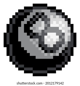 A Pool Eight Ball Bit Retro Video Game Style Pixel Art Sports Icon