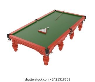 Pool table isolated on background. 3d rendering - illustration