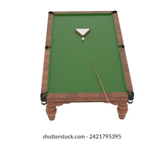 Pool table isolated on background. 3d rendering - illustration