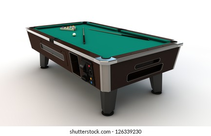 Pool Table Isolated On White Background