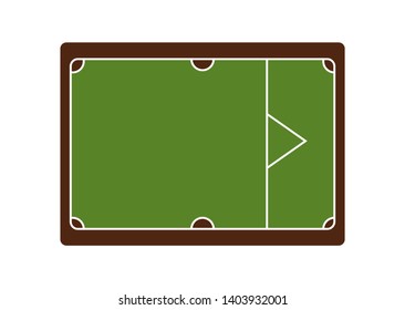 Pool table on white background