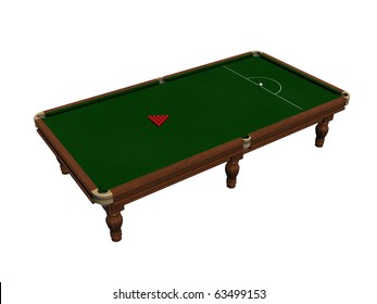 Pool table wirh balls . 3d model. perspective view