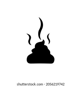 Poop Icon Symbol Silhouette Logo Illustration Black And Abstract White