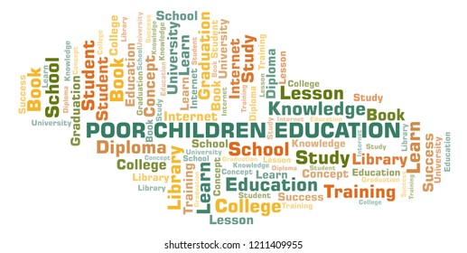 Poor Children Education Word Cloud Stock Illustration 1211409955 ...