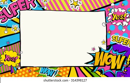 Pop Art Background With Place For Text. Advertising Frame. 