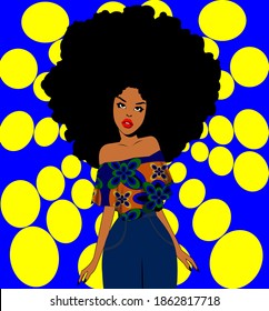 Black girl afro cartoon