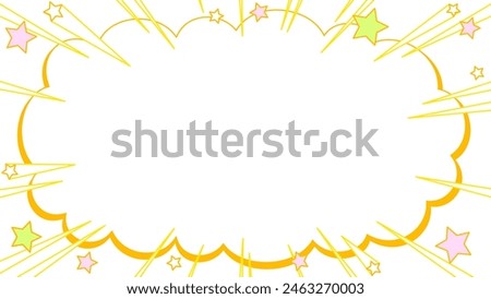 Pop banner material, speech bubble, bursting yellow