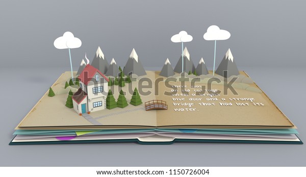 Pop up book telling\
story