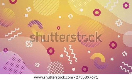 A pop composition of Memphis-style shapes and patterns - Orange