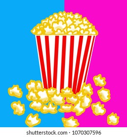 Pop Corn Icon Backgroundcolor Blue Pink Stock Illustration 1070307596 ...