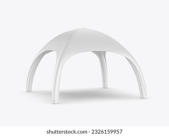 Tienda blanca en blanco del arco publicitario inflable de la araña de la cúpula pop up. 3 quinquies ilustración.	