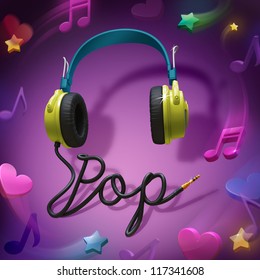pop music headphones