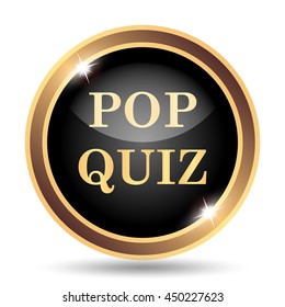 Pop Quiz Icon. Internet Button On White Background.
