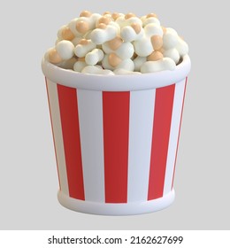 Popcorn Icon 3d Fast Food Illustration