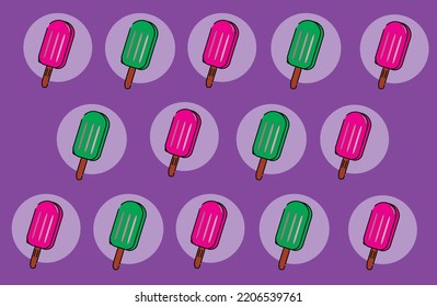 Popsicle Cartoon Design Background. Can Use For Background And Decoration