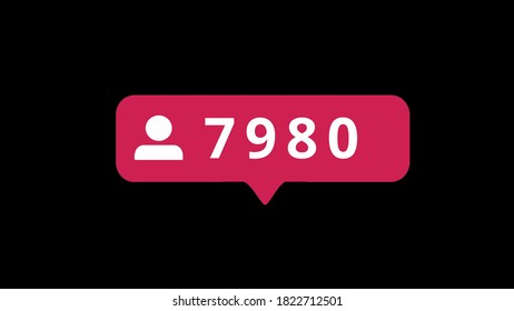 POPULAR Social Media Friend Request Button Counter Going Up.Nice And Unique Comment Icons With Beautiful Motion.Animation. Abstract Animation Of Social Media Reaction Buttons