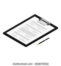 Population Census. Census Form 2020. Census Document Form On Clipboard And Pen