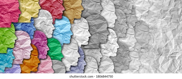 Population Decline Or Declining Fertility Rate And Demographic Trends As A Diverse Crowd Reduced Or A Symbol For Lost Generation And Attendance Reduction Losing Followers In A 3D Illustration Style.