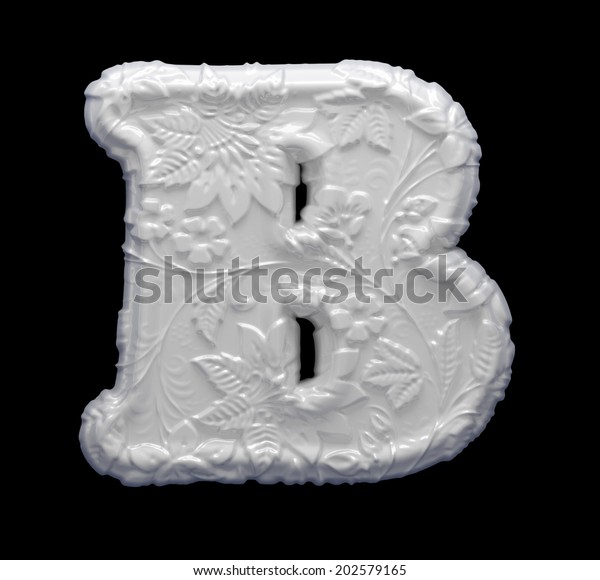 Porcelain Letter B Porcelain Alphabet Isolated Stock Illustration ...