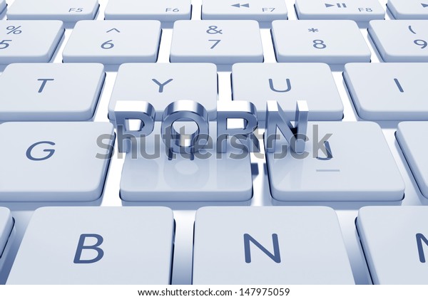 Porntext Xxx - Porn Text On Computed Keyboard Blue Stock Illustration 147975059