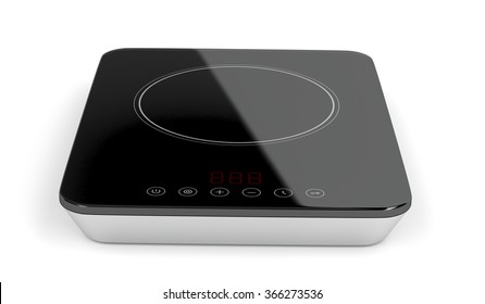 Portable Induction Cooktop On White Background