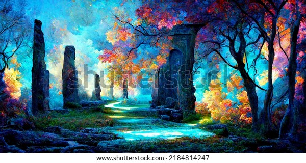 A portal to another dimension impressionism highly detailed landscape