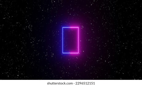 Portal dorway 3d render basic geometric shapes night sky stars