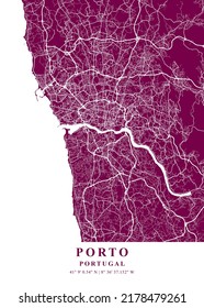 Porto - Portugal Plum Plane Map