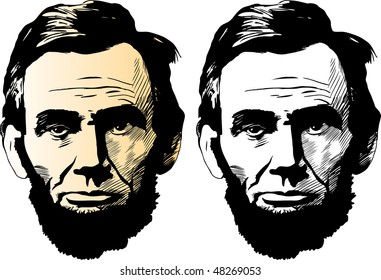 Portrait of Abraham Lincoln, 16th President of the United States (1861â??1865) - Powered by Shutterstock