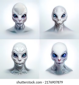 Portrait Of An Alien, Four High Definition Drawings In A Row