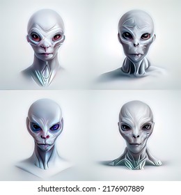 Portrait Of An Alien, Four High Definition Drawings In A Row