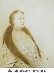 Portrait Of A.M.L. Bonger-van Der Linden, By Odilon Redon, 1905, French Painting, Oil On Canvas. Monochrome Painting Of The Wife Of The Art Collector Andrc Bonger