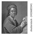Portrait of artist Michelangelo Ricciolini, Antonio Pazzi, after Michelangelo Ricciolini, 1752 - 1762