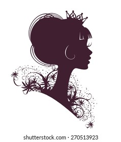 Portrait Beautiful Princess Isolated On White Stock Illustration ...