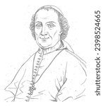 Portrait of Cardinal Angelo Maria Quirini, Marco Comirato, 1810 - 1869, vintage engraved.