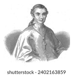 Portrait of Cardinal Filippo de Angelis, Gregorio Cleter, after Bucher, 1823 - 1873, vintage engraved.