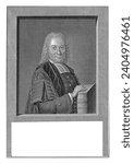 Portrait of Carolus Segaar, Leendert Brasser, after anonymous, 1775 - 1785 Portrait of Carolus Segaar standing in half-figure with his hand resting on bible.