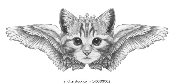 Cat With Angel Wings Stock Illustrations Images Vectors Shutterstock